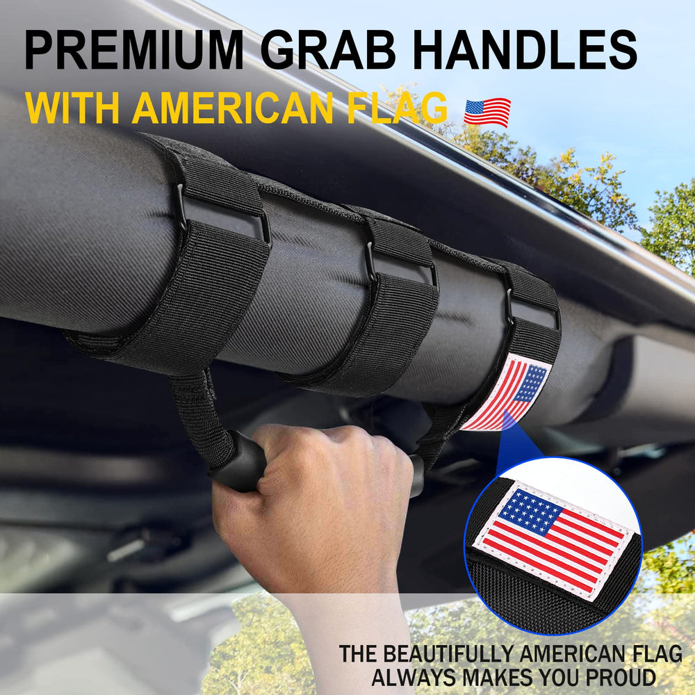 Moveland roll bar grab handle closeup buckle showing strong load-bearing.