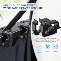 Moveland size-note clamps, compatible with up to 1.4 inches for safe fit.