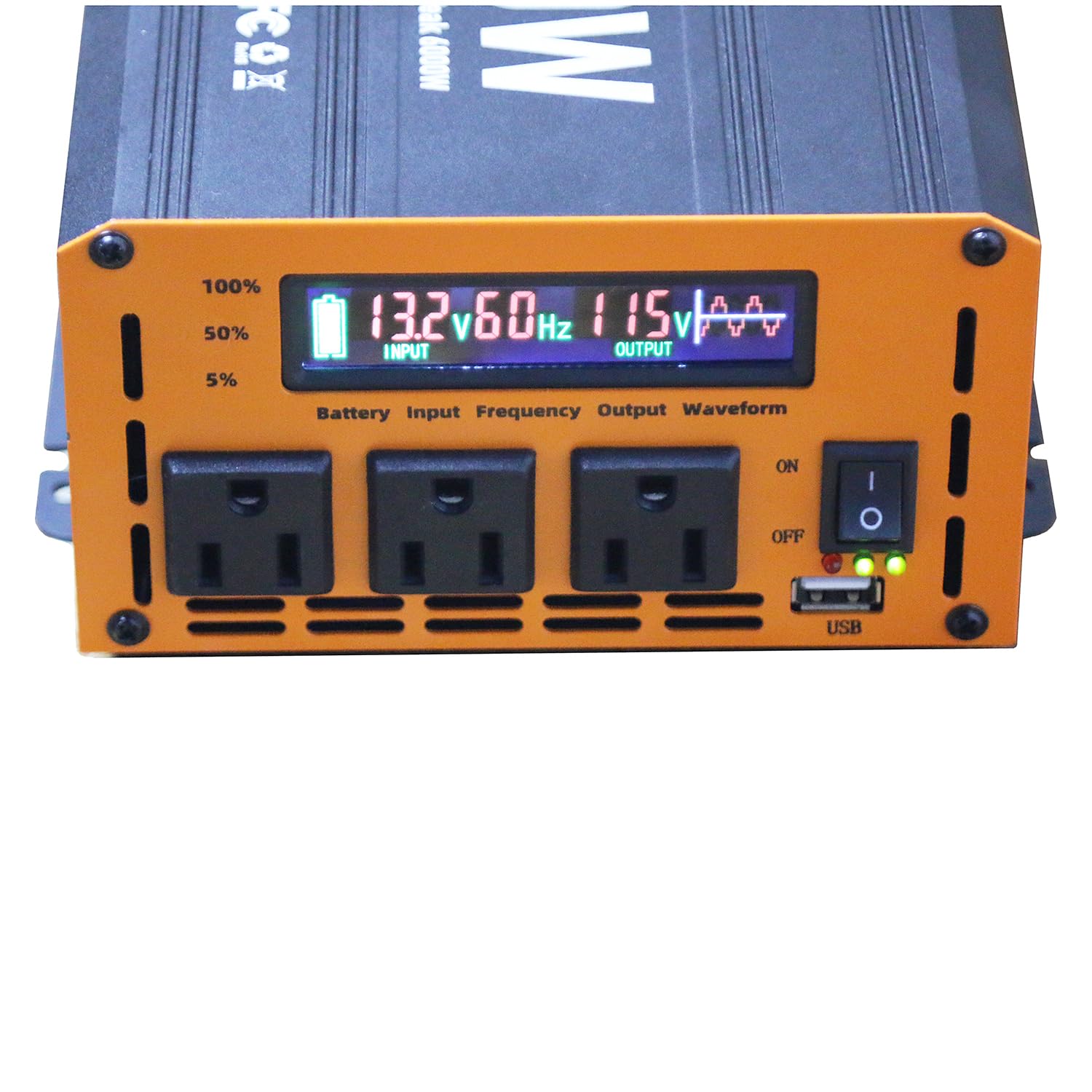 MOVFFGGRM 3000W inverter USB port for fast device charging.