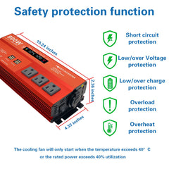 MOVFFGGRM inverter 4 USB ports easy charging for phones and tablets.