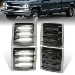 MOVOTOR LED front side-marker with smoked lens delivers bright 6000K white light.