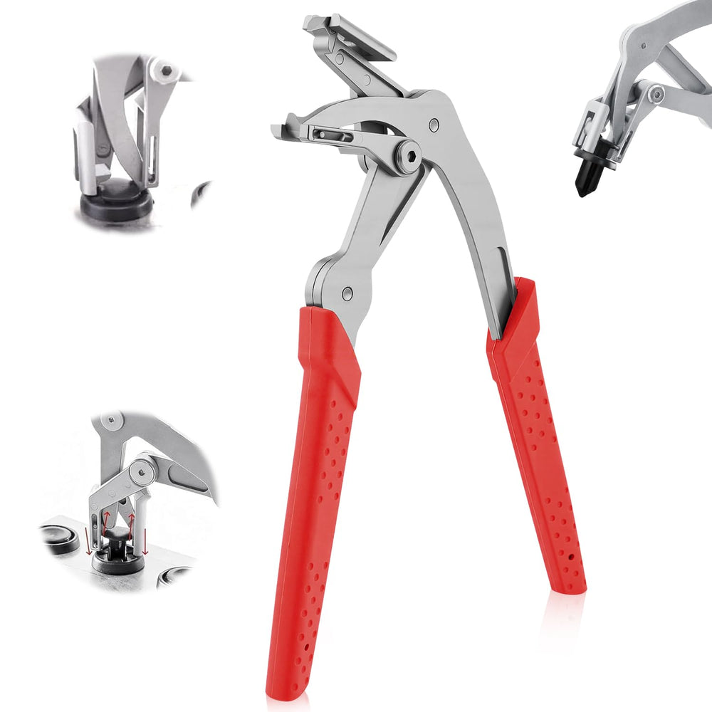 Movued car clip pliers with built-in spring for quick, alignment-friendly removal.