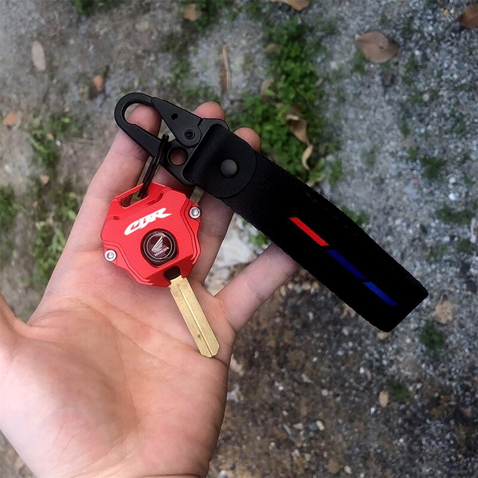 MOWOK red key cover on motorcycle key looks protective and stylish.