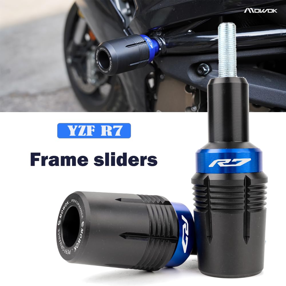 MOWOK Yamaha R7 frame slider front right guards crankcase during lean turns