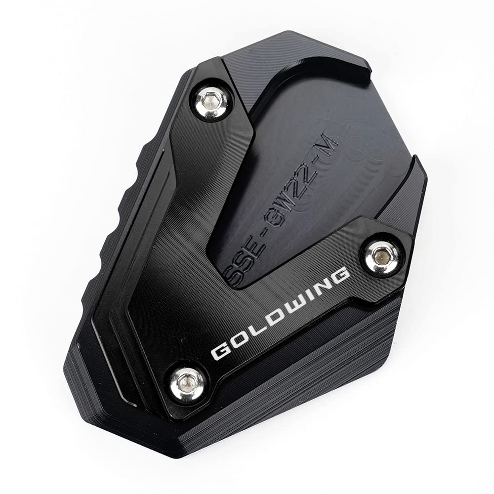 MOWOK Goldwing kickstand foot pad grey offers wider footprint on hot asphalt.
