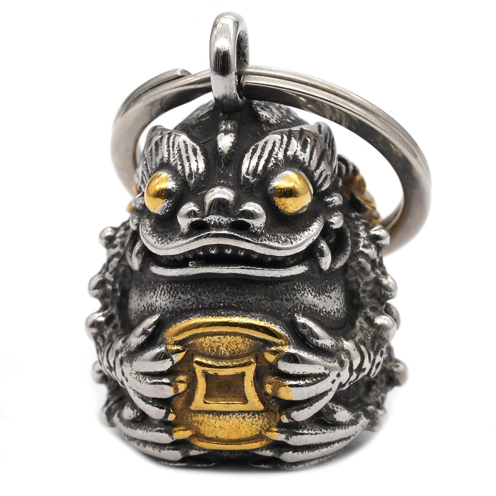 MOYOZZ Mythical Animals Guardian Bell front view with 3-D relief for durable road protection.