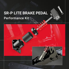 MOZA Racing SR-P Lite brake pedal components with damping blocks showcased for smooth resistance.
