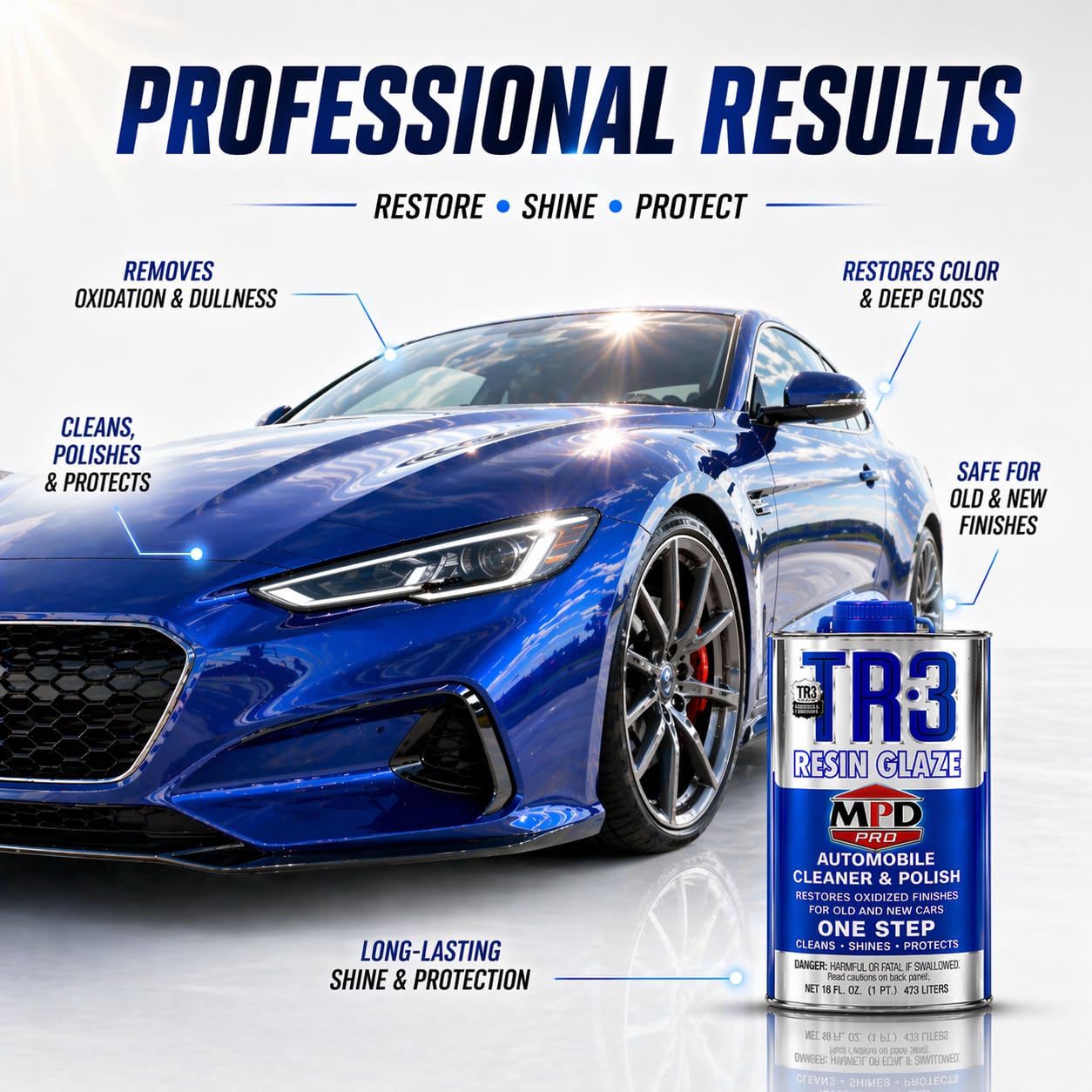 MPD Cobalt Charm TR application detailer glaze highlights deep shine and clean finish.