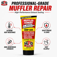 MPD Muffler Cement Putty bottle cap enabling quick, clean application.