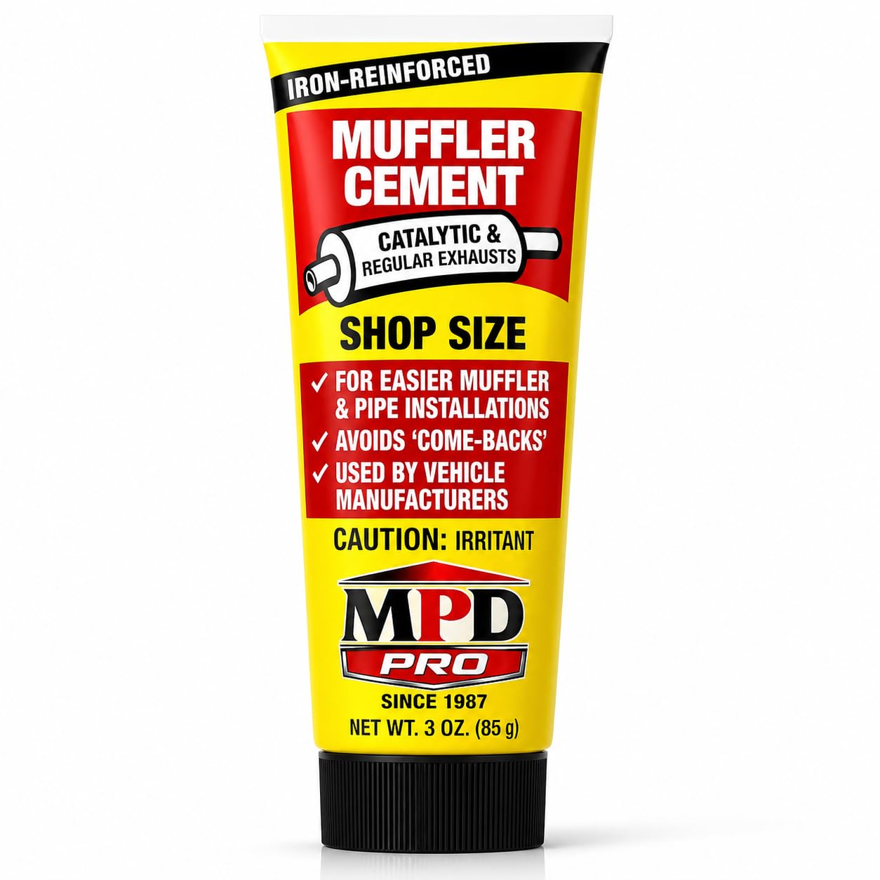 MPD Muffler Cement Putty bottle for high-temperature exhaust sealing.