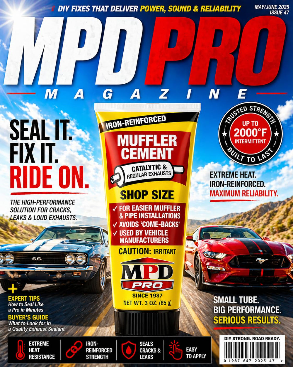 MPD Muffler Cement Putty undergoes heat-resistance test in high-temperature scenario.