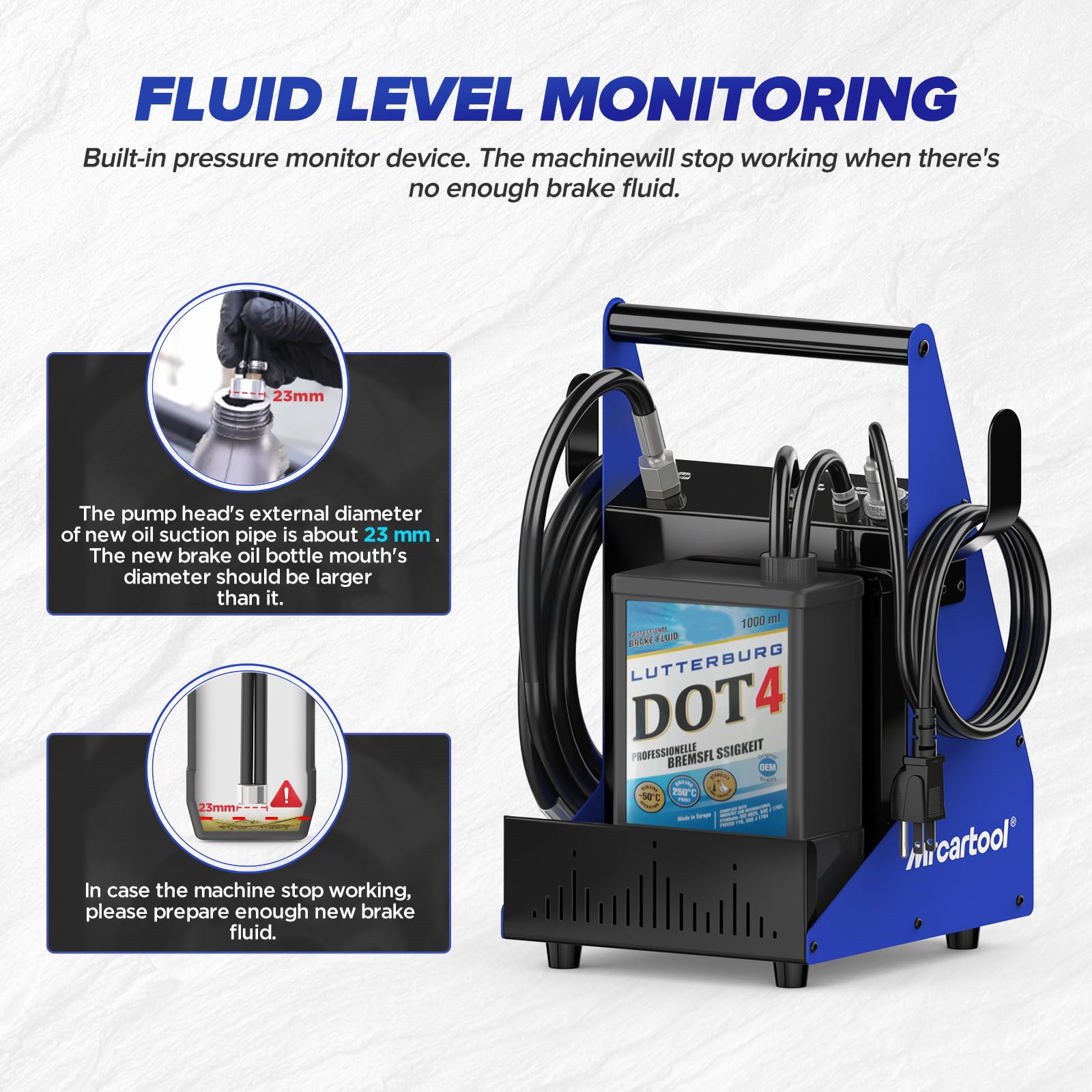 MR CARTOOL F109 pressure gauge displaying adjustable bleed pressure