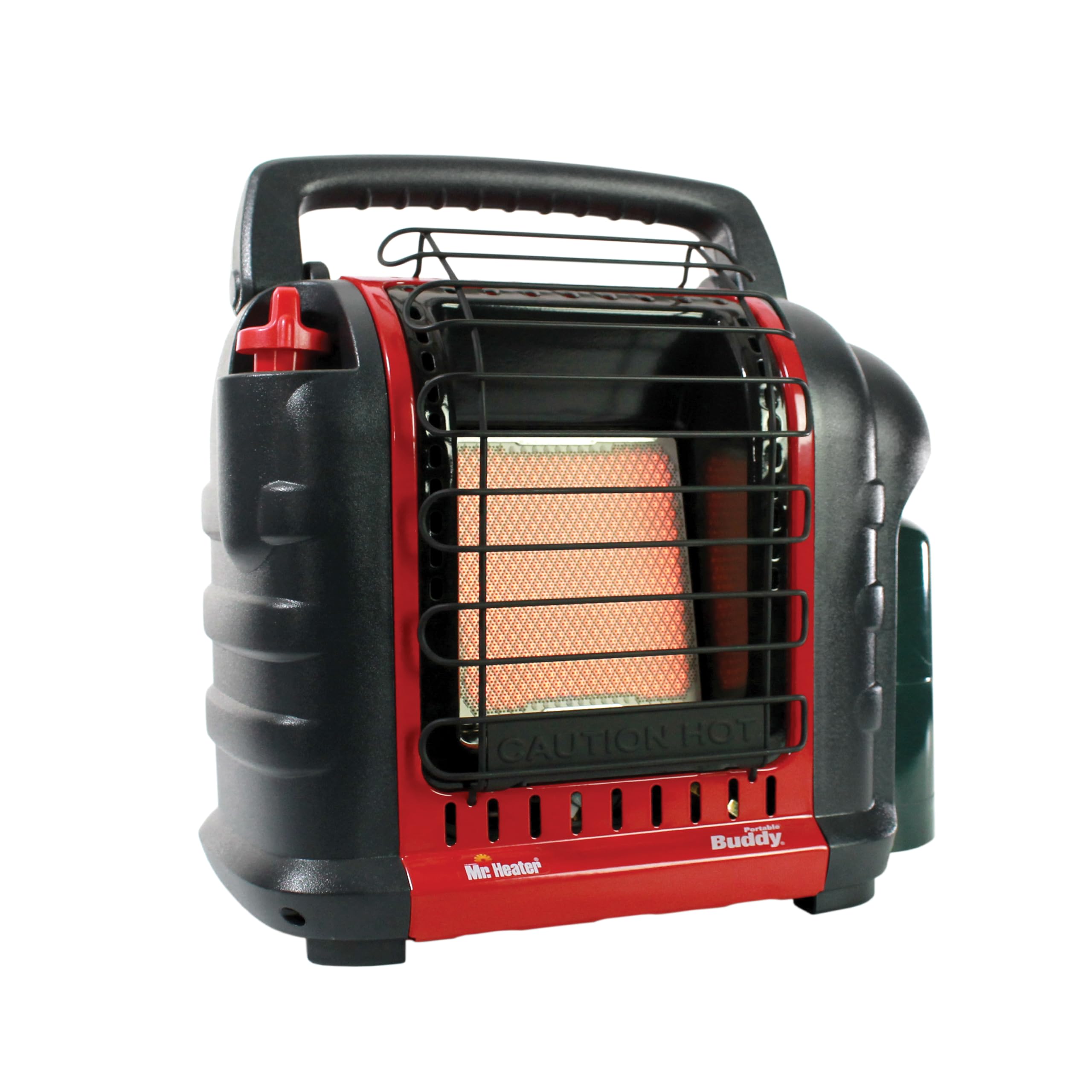 Mr Heater MH9BX front view shows compact warmth for tents and small spaces