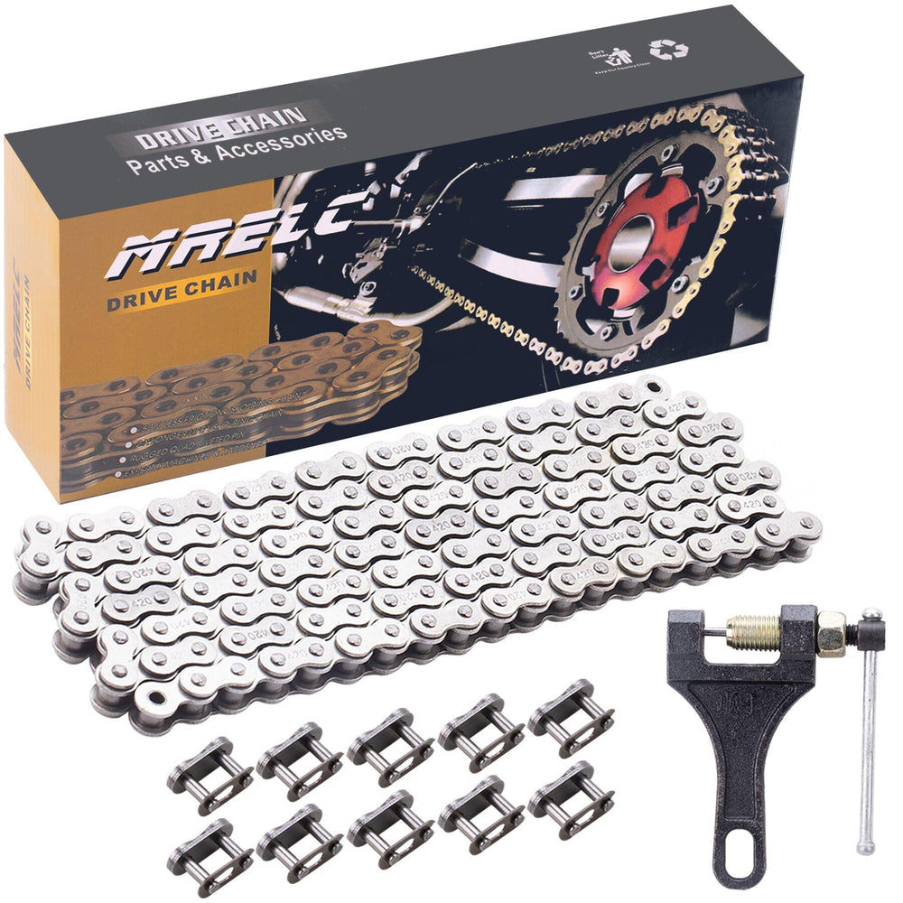 MRELC 420 chain with 132 links shown on a sprocket for reliable power transfer