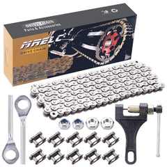 MRELC 420 chain with 132 links for ATVs and dirt bikes, ideal power transfer