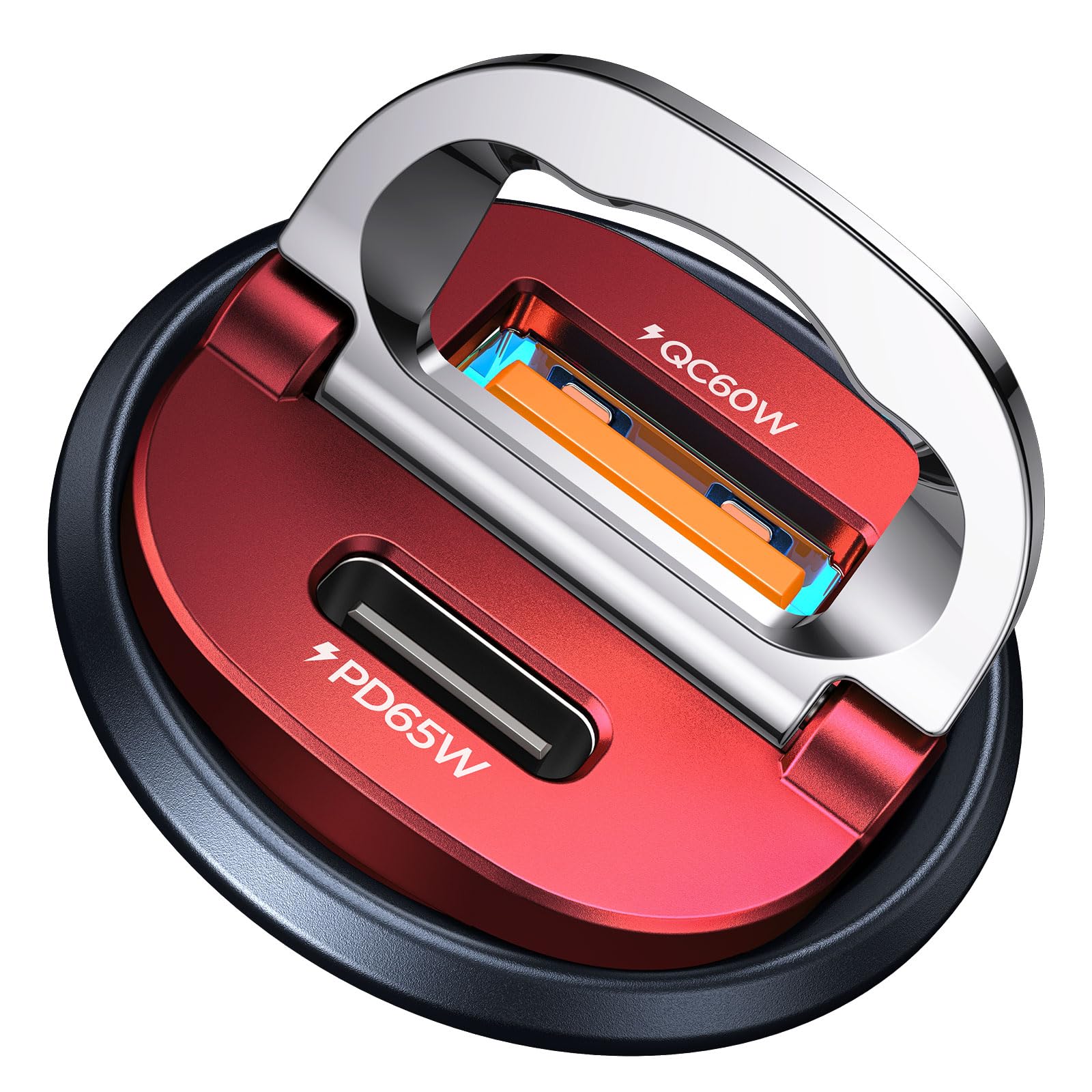 MRGLAS 125W USB-C car charger with all-metal body for durable heat control.
