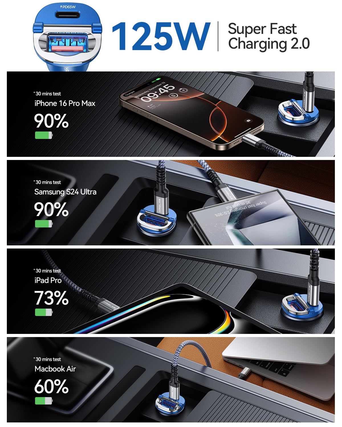 MRGLAS smart chip enhances fast charging safely for compatible devices.