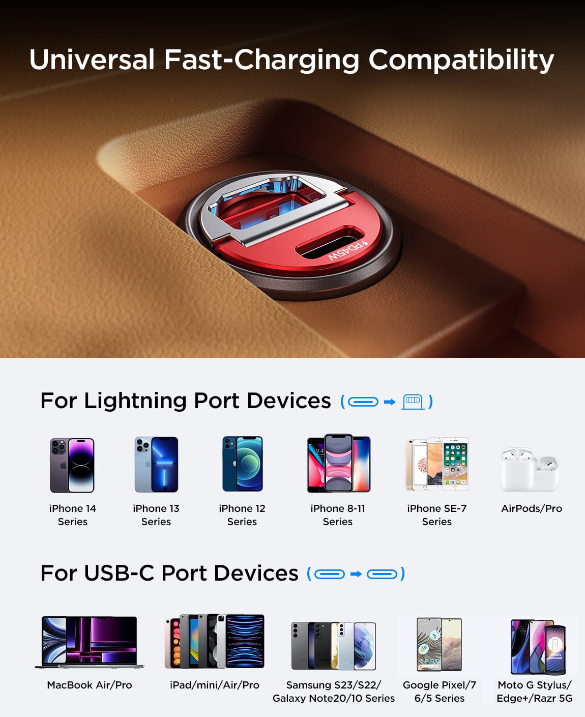 Broad compatibility with iPhone, Samsung, Pixel, and more for convenient travel.