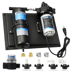 MRGVFLO RV water pump front view delivers steady pressure for home and RV use