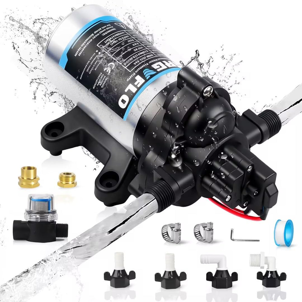 MRGVFLO upgraded RV water pump 3-year warranty adds peace of mind.