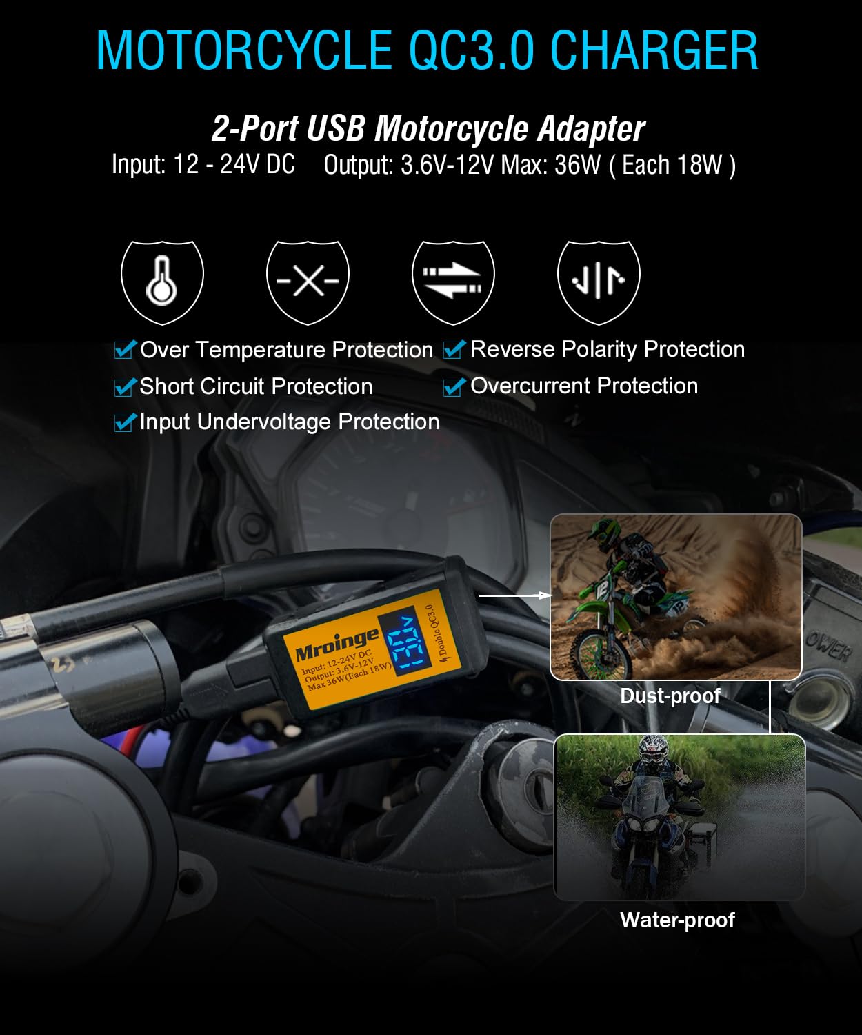 Mroinge voltmeter and ammeter display to monitor battery status during trips