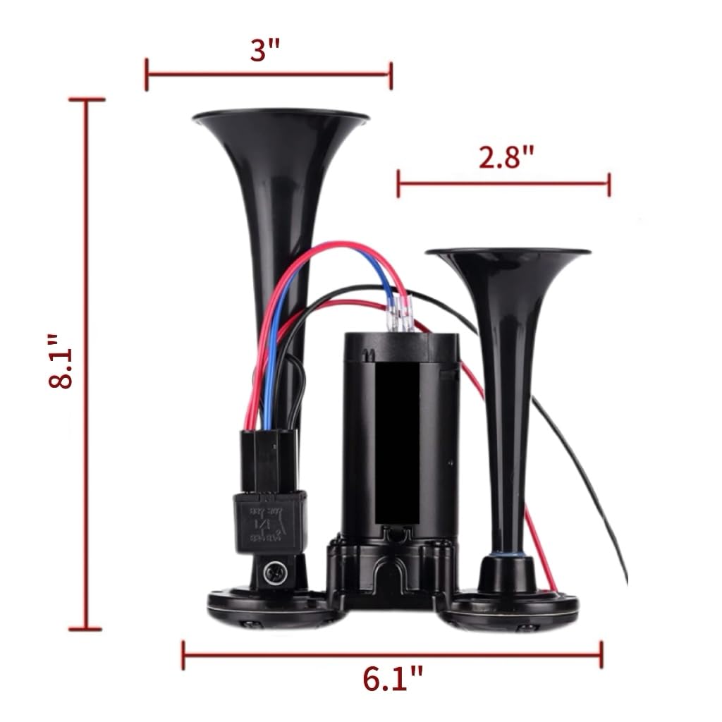 Mroy Mio dual horns with compressor for quick on-vehicle setup
