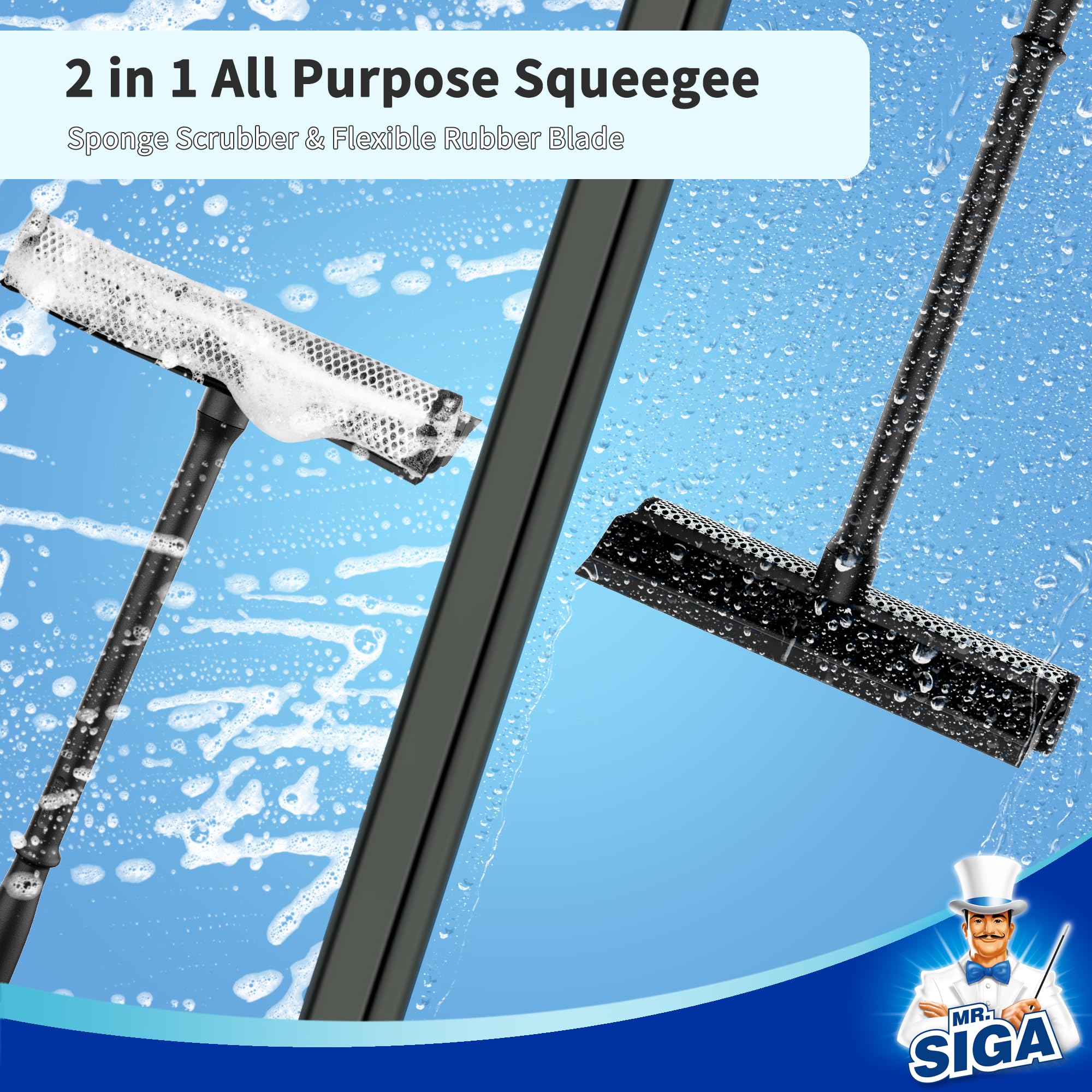 MR.SIGA durable rubber blade in use delivering a smooth, streak-free finish