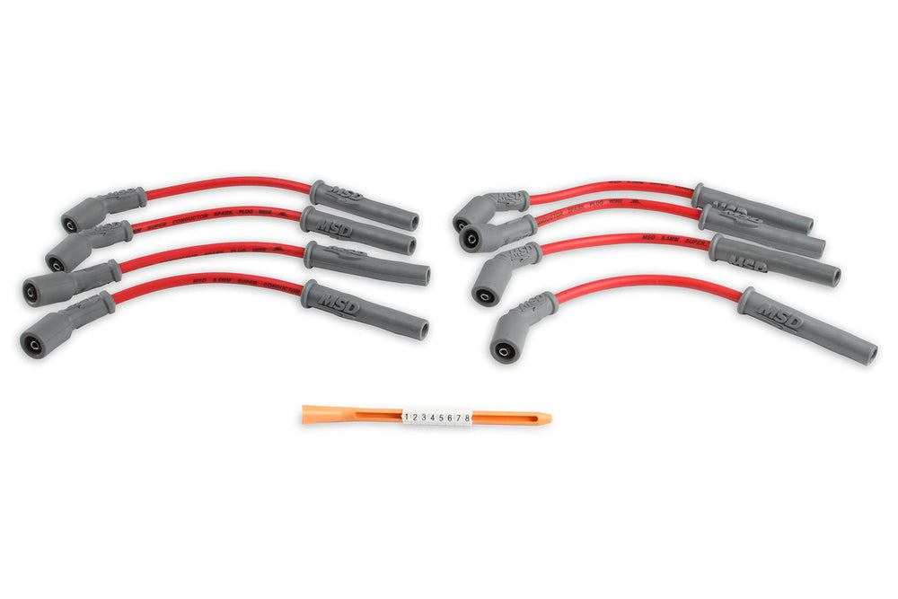 MSD 32829 installation view demonstrates bolt-on wiring in red