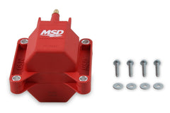 MSD 8227 Ford TFI Coil top view highlighting compact installation design.