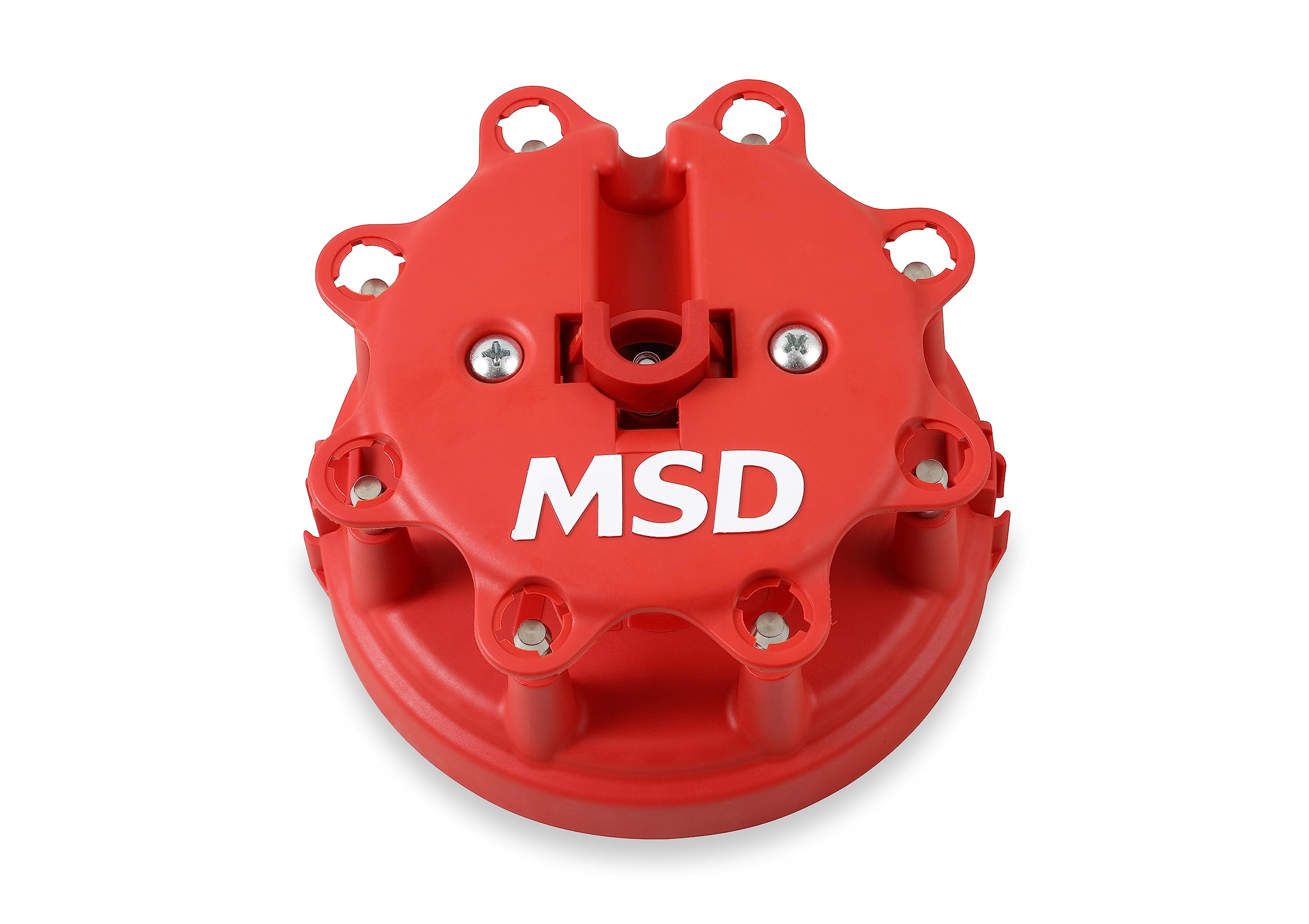 MSD rotor red close-up highlighting precise fit for reliable spark delivery