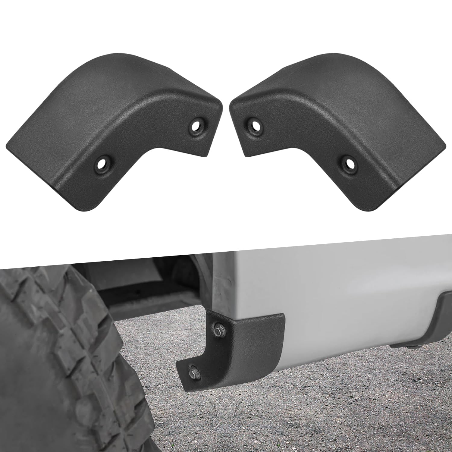 MSIZOY F-150 mud flap delete cap showing clean rear fit for a sleeker look.