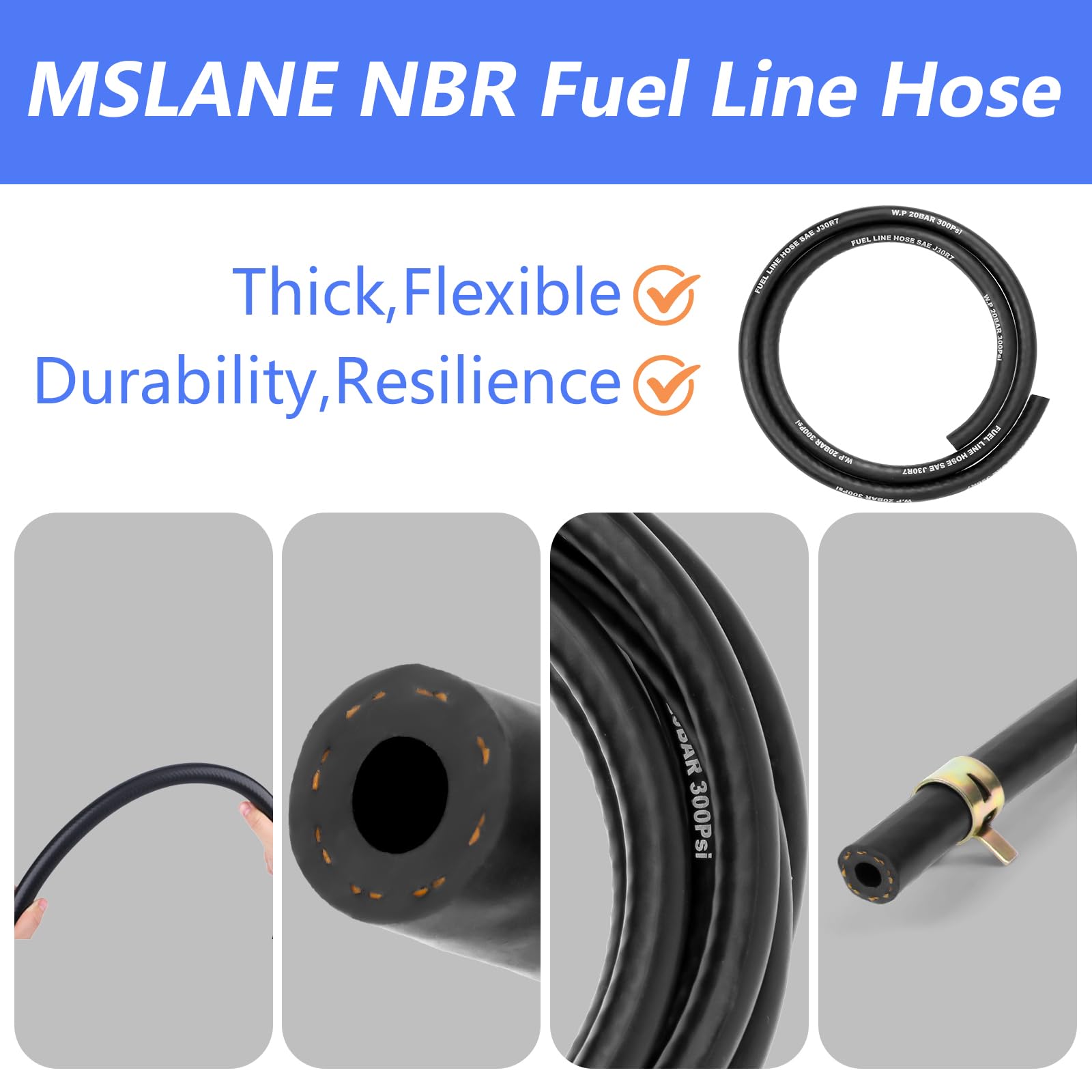 MSLANE reinforced NBR rubber wall resists oil and heat