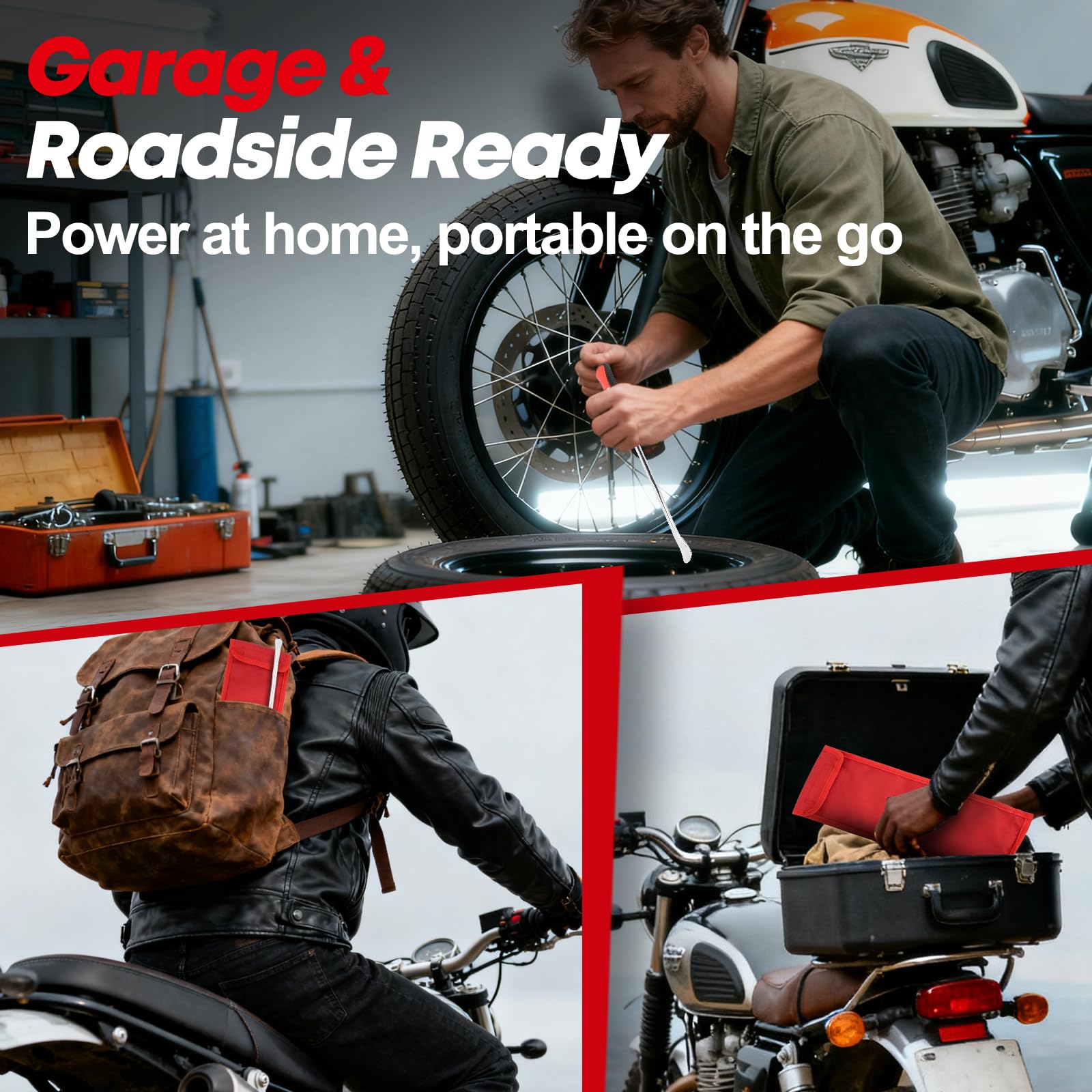 Msuhettu portable storage bag organizing tire tools on the go