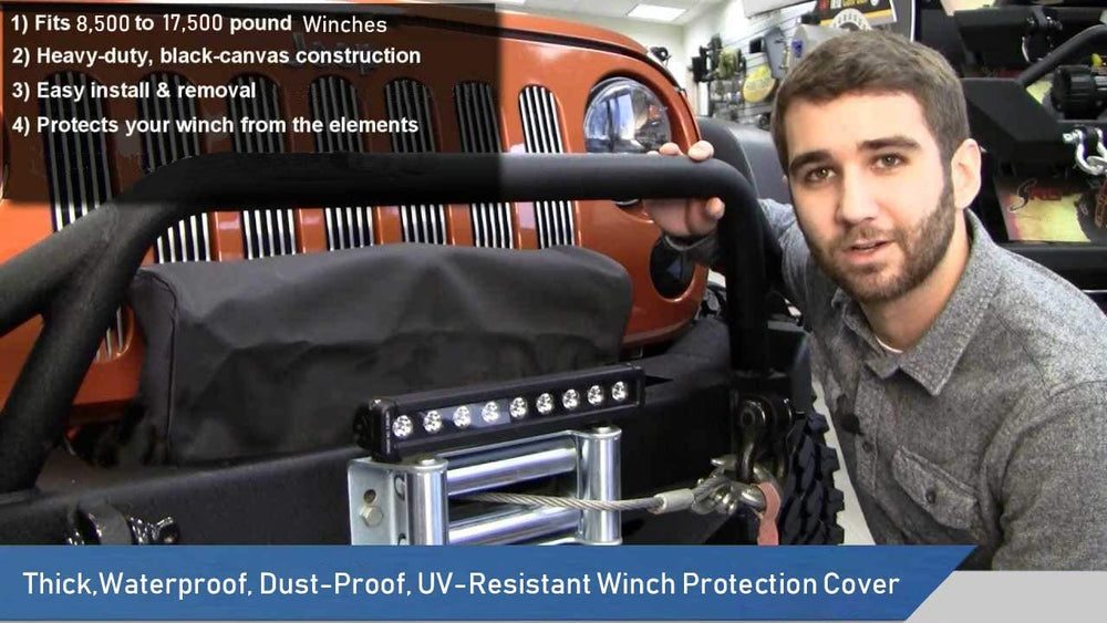 MUAKIOY winch cover durable stitching resists tearing in harsh conditions