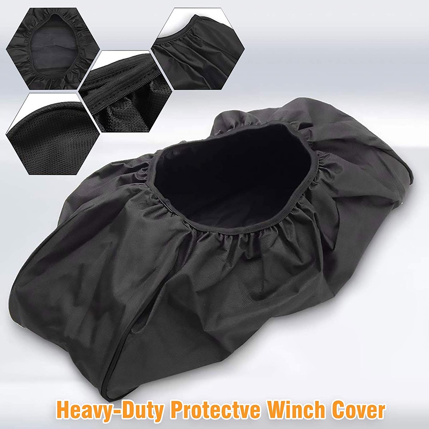 MUAKIOY winch cover easy fit elastic edge secures snugly