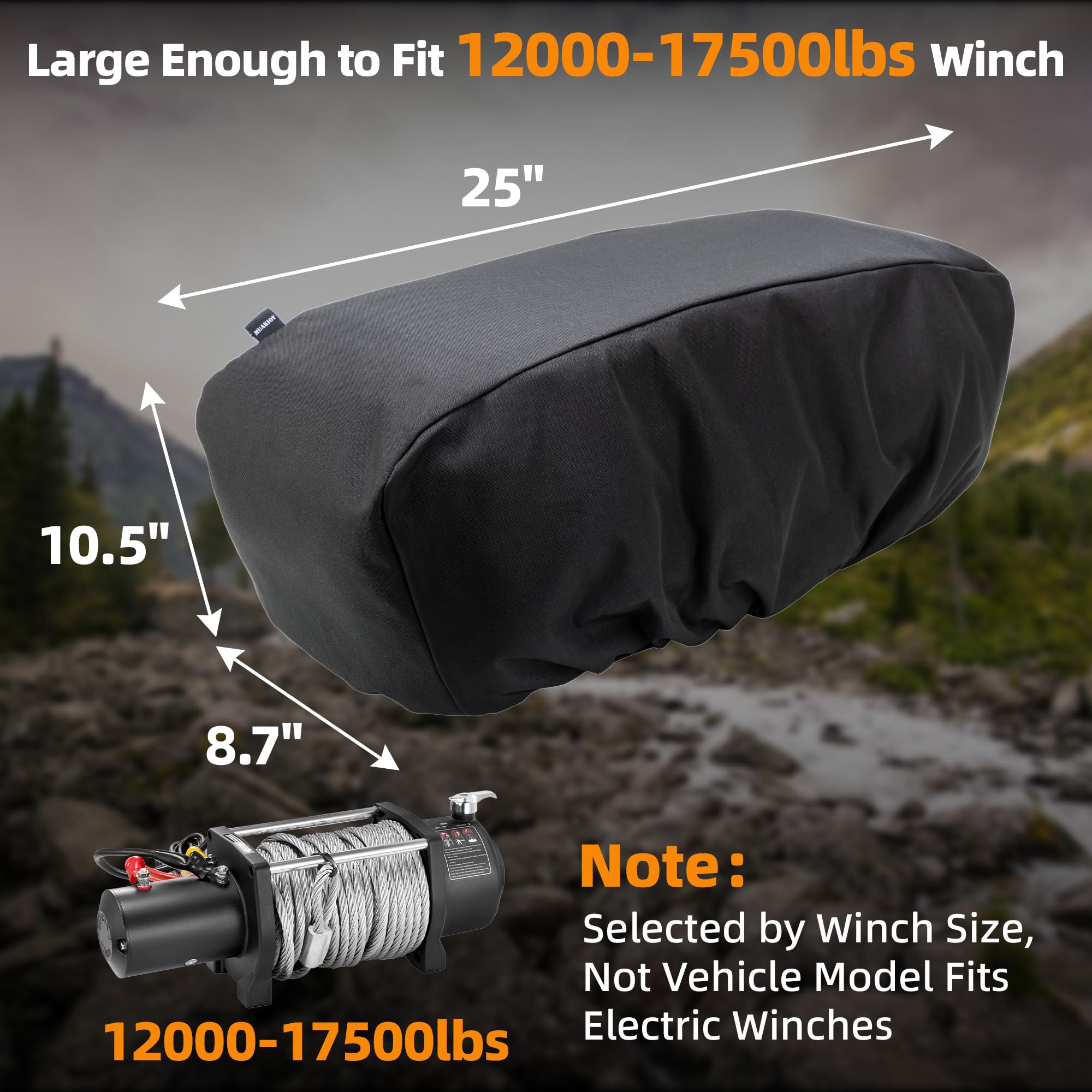 MUAKIOY winch cover elastic edge ensures snug fit and quick installation.