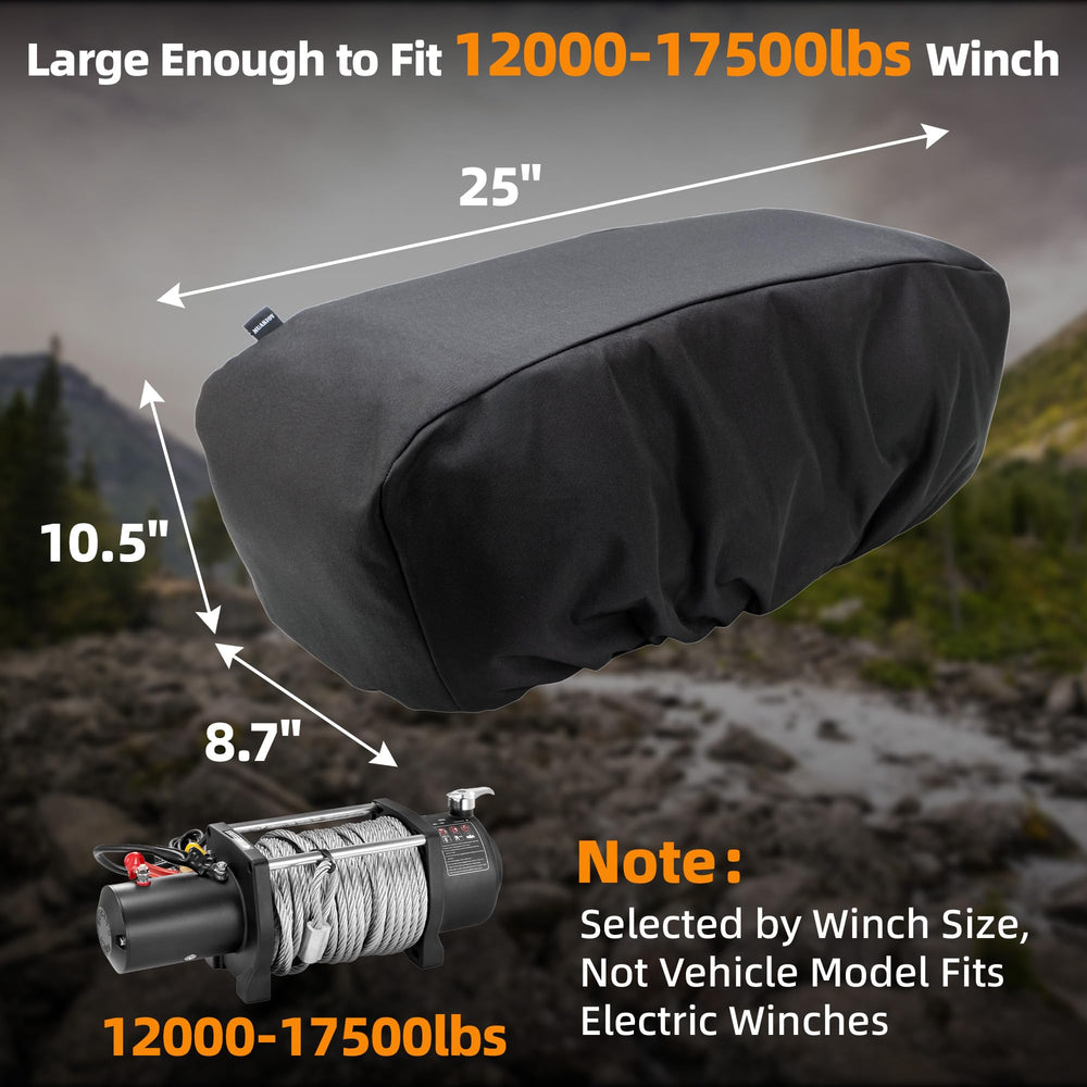 MUAKIOY winch cover elastic edge ensures snug fit and quick installation.