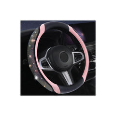 Muamos Bling steering wheel cover with diamond crystals for pink luxury style