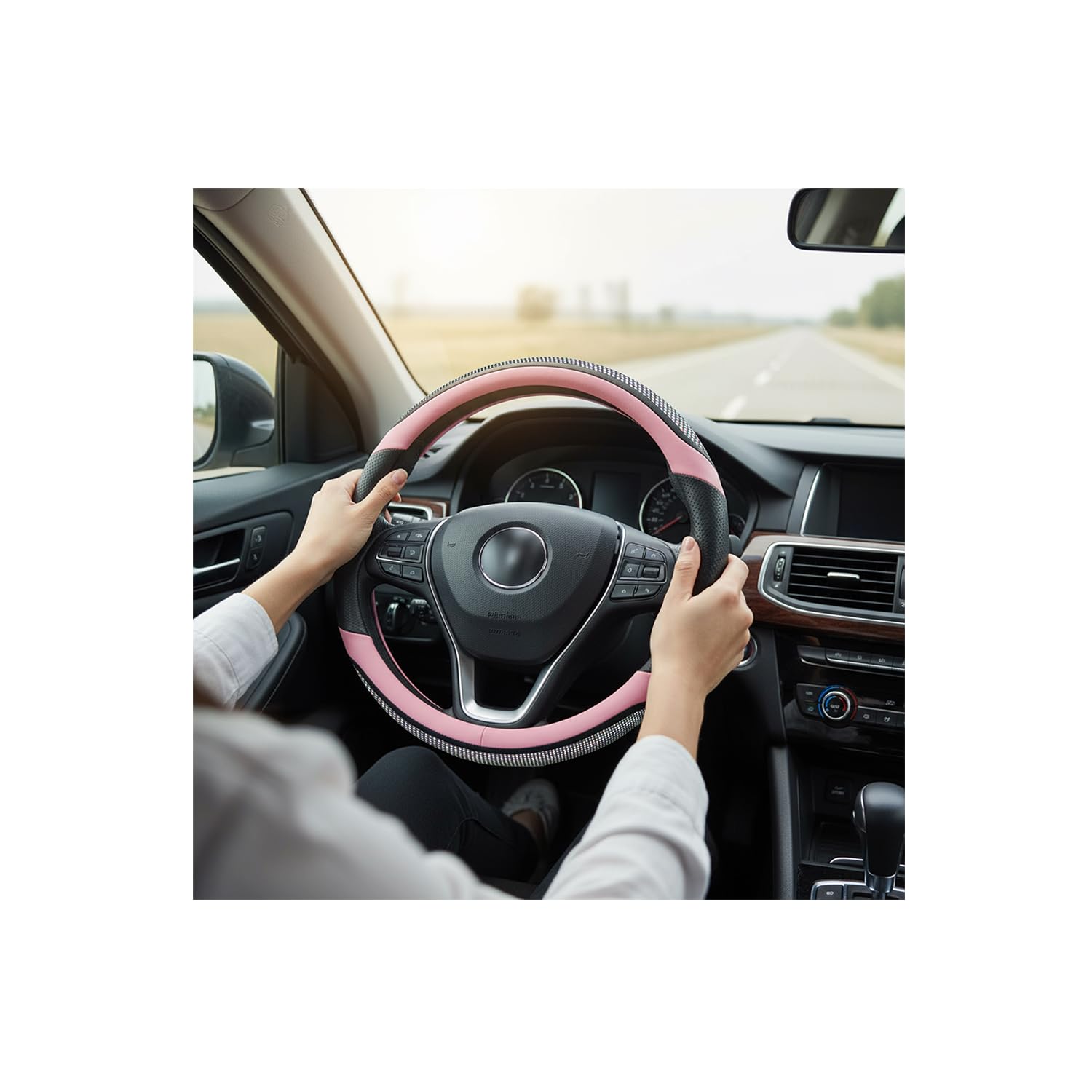 Muamos hair dryer tip to ease installation of the steering wheel cover