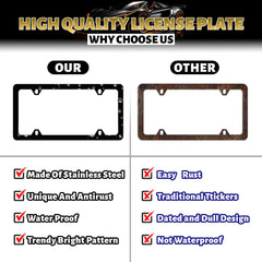 Stainless steel license frame combines durability with eye-catching color for daily driving