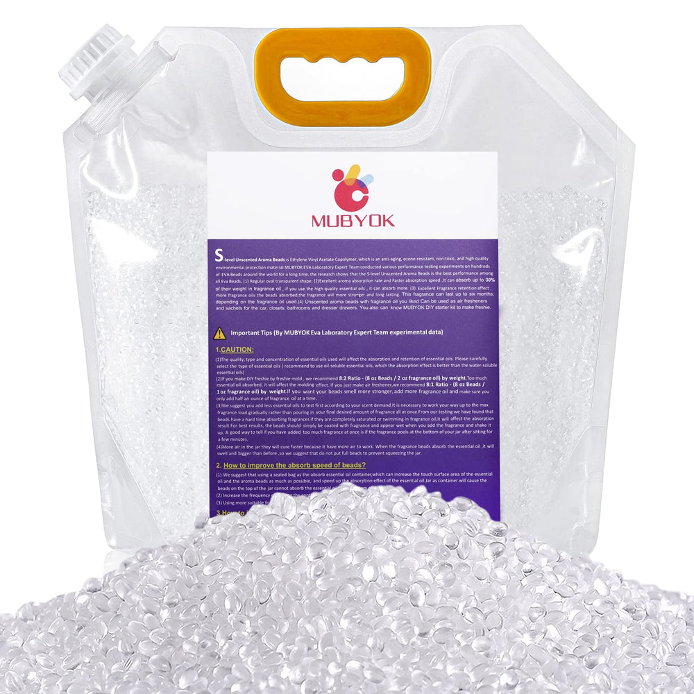 MUBYOK 5lb unscented aroma beads bulk pack for DIY car freshies.