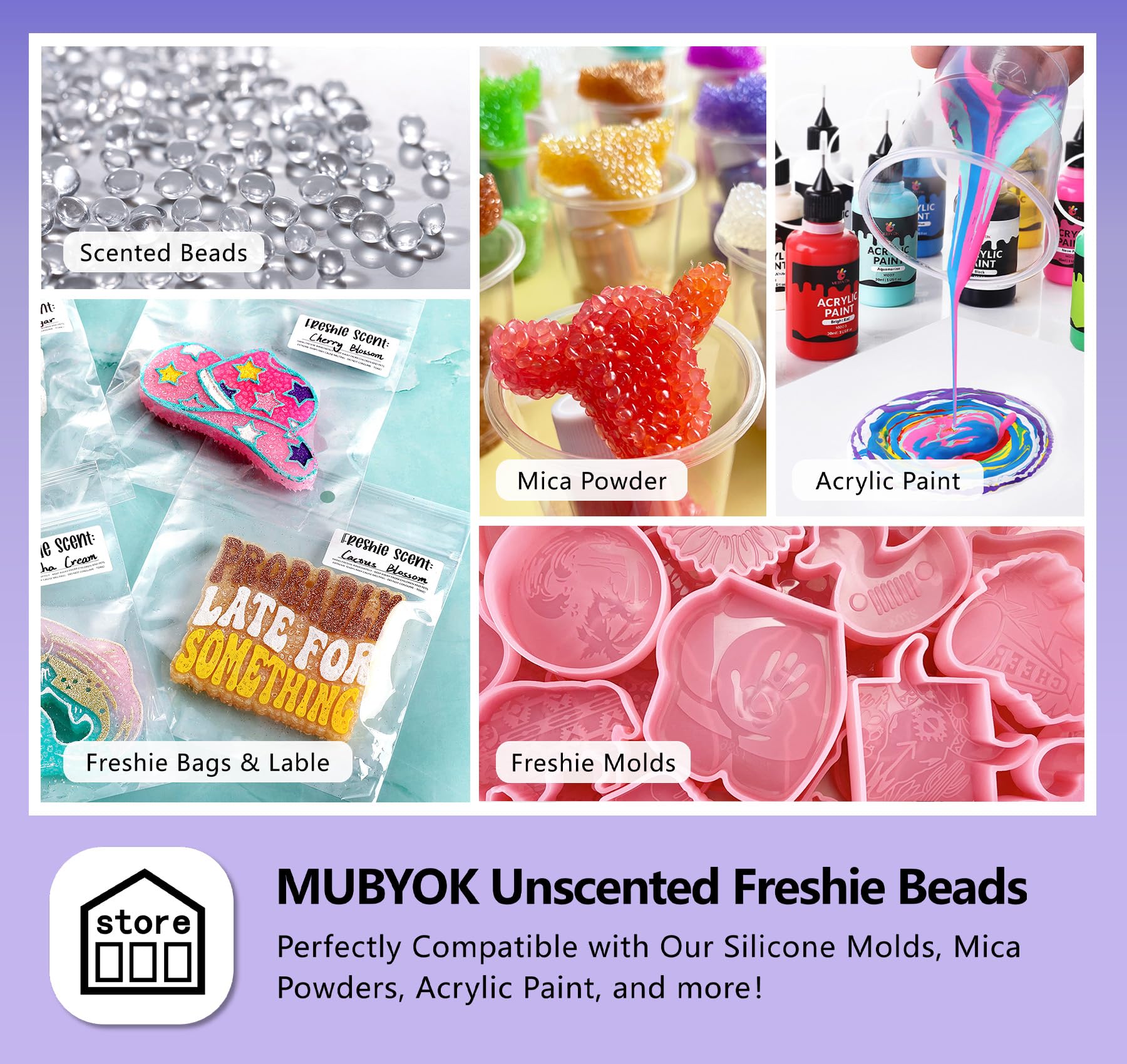 MUBYOK aroma beads close-up texture highlighting premium EVA quality for consistent crafting results