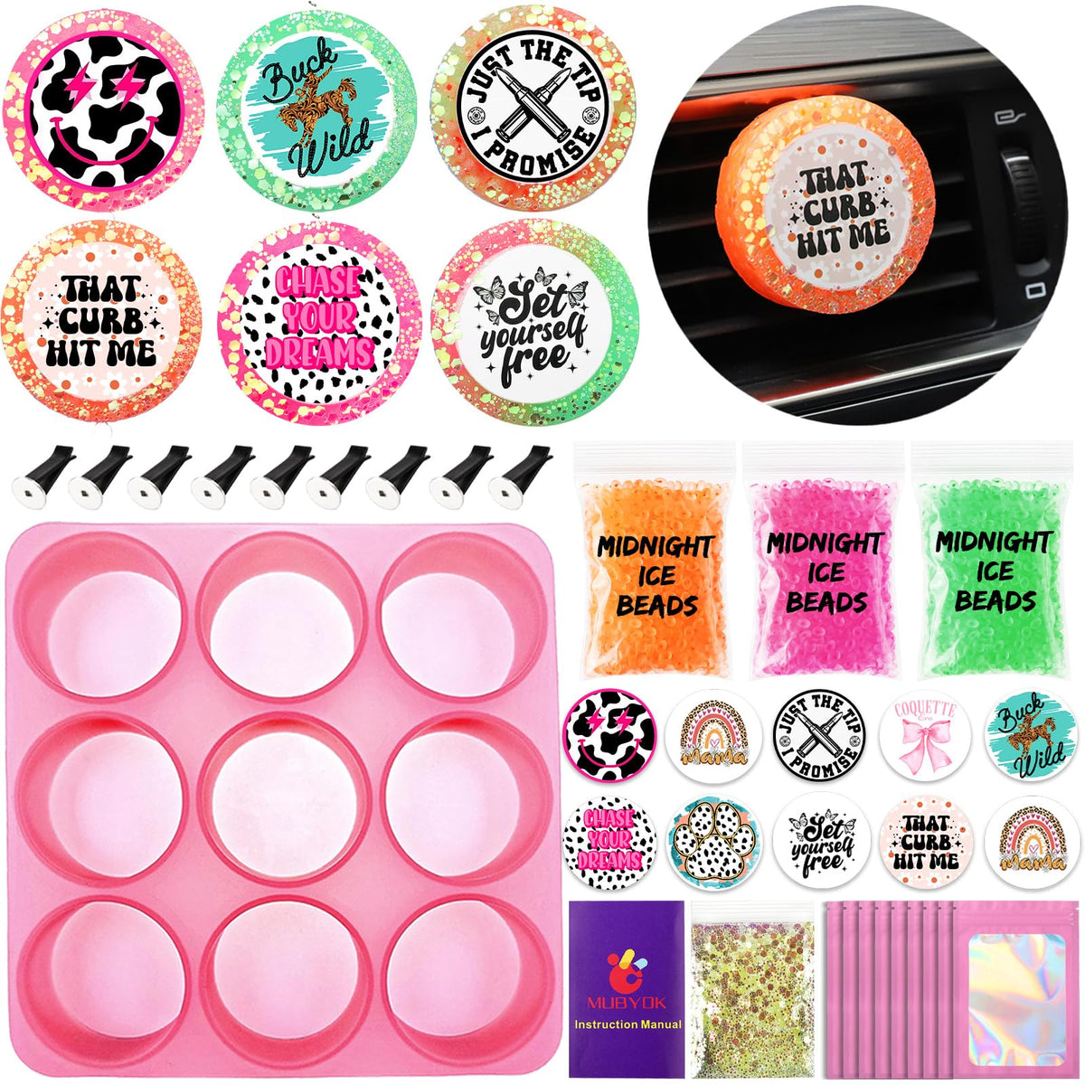 MUBYOK M538 midnight ice aroma beads for a customizable car scent experience