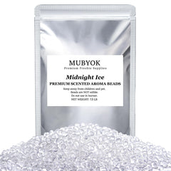 MUBYOK Midnight Ice beads in packaging showing premium longevity for car fresheners.