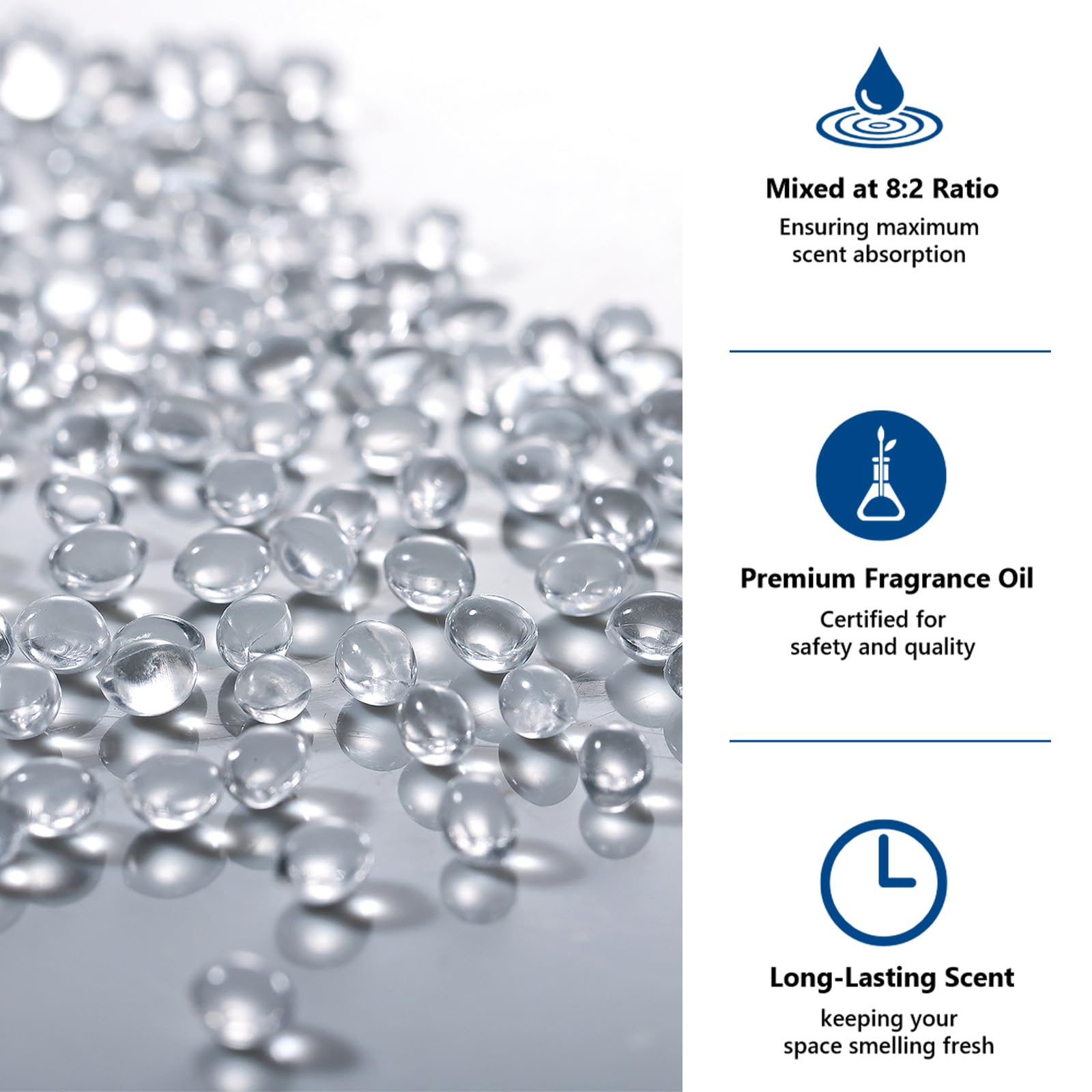 MUBYOK Midnight Ice beads shown as versatile aroma beads for multiple spaces.