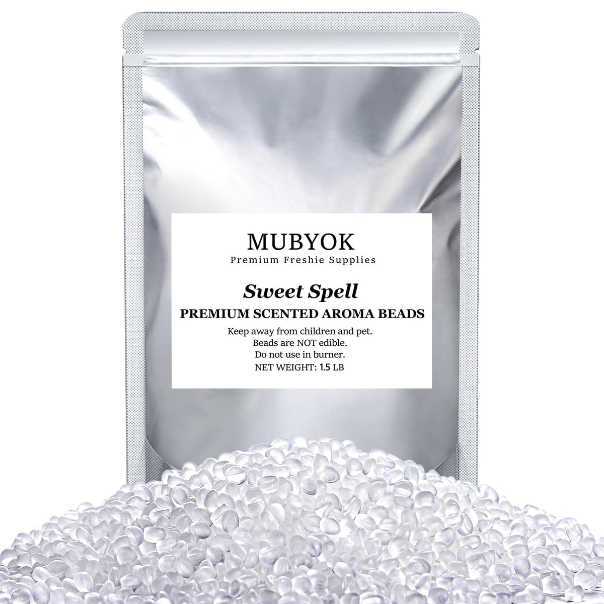 MUBYOK Sweet Spell aroma beads packaging for long-lasting car freshies