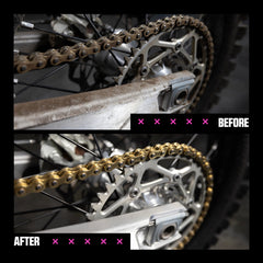 UV dye visibility with a UV torch showing coverage along the chain
