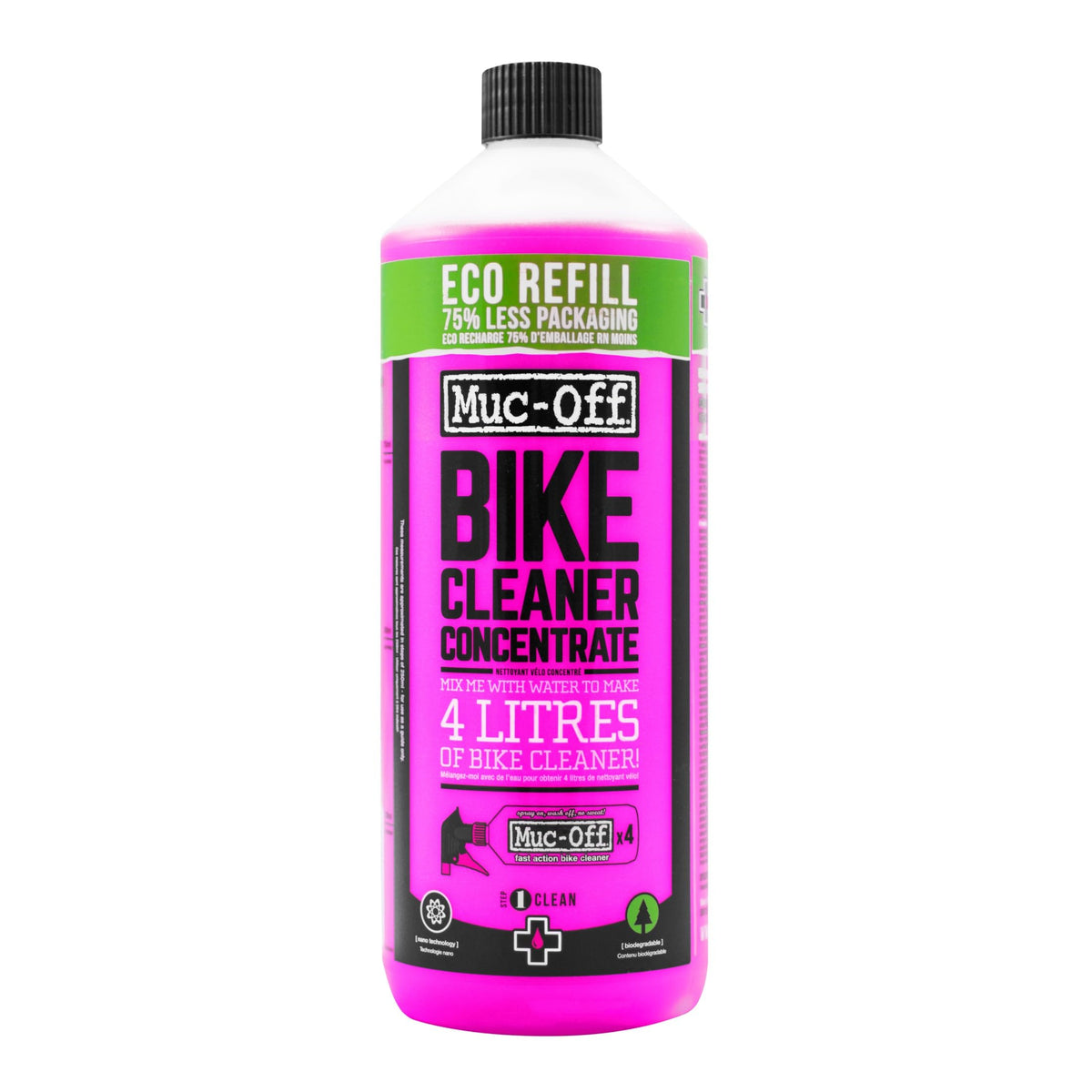 Muc-Off Bike Cleaner Concentrate bottle pour shows easy dispensing for quick cleans