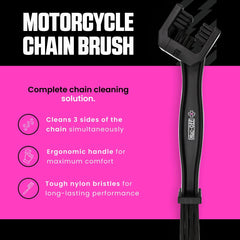 Muc-Off Bike Cleaning Brush with rubberised impact zones protects paint during scrubbing.