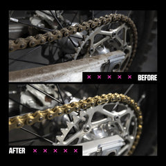 Muc-Off Motorcycle Chain Brush features front sprocket action to loosen stubborn buildup.